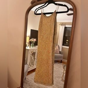 Nicole Miller Collection gold sparkle dress